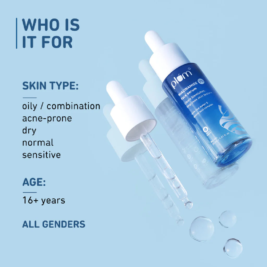 5% Niacinamide Face Serum | With Rice Water & Amino Acid Complex | For All Skin Types | 100% Vegan