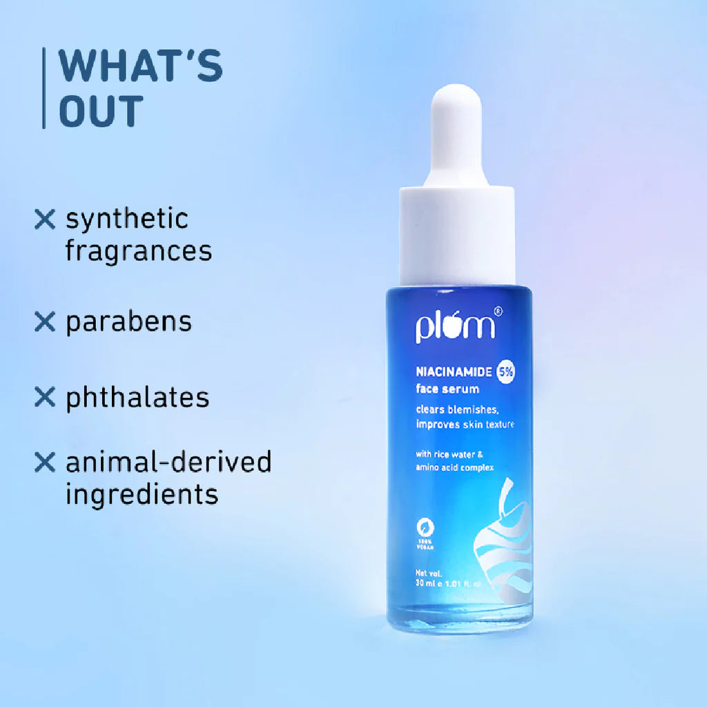5% Niacinamide Face Serum | With Rice Water & Amino Acid Complex | For All Skin Types | 100% Vegan
