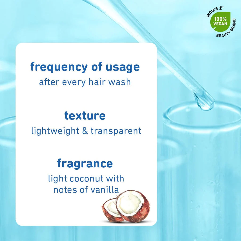 Coconut & Squalane Nutri-Shine Hair Serum  |  Contains coconut oil, squalane, almond oil  |  Paraben-Free