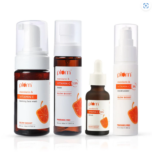 Vitamin C Glow Boosting CTSM Combo  |  Foaming Face Wash, Toner, Serum & Moisturizer  |  Boosts Glow  |  Fights Hyperpigmentation & Dark Spots  |  All Skin Types  |  100% Vegan