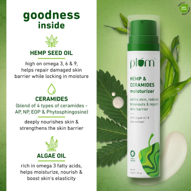 Hemp & Ceramides Moisturizer  |  With Algae Oil & Aloe Extracts  |  All Skin Types  |  100% Vegan