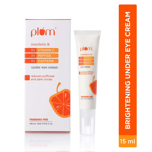 3% Vitamin C, 3% Peptide & 3% Caffeine Under Eye Cream with Mandarin  |  Fragrance-Free  |  100% Vegan