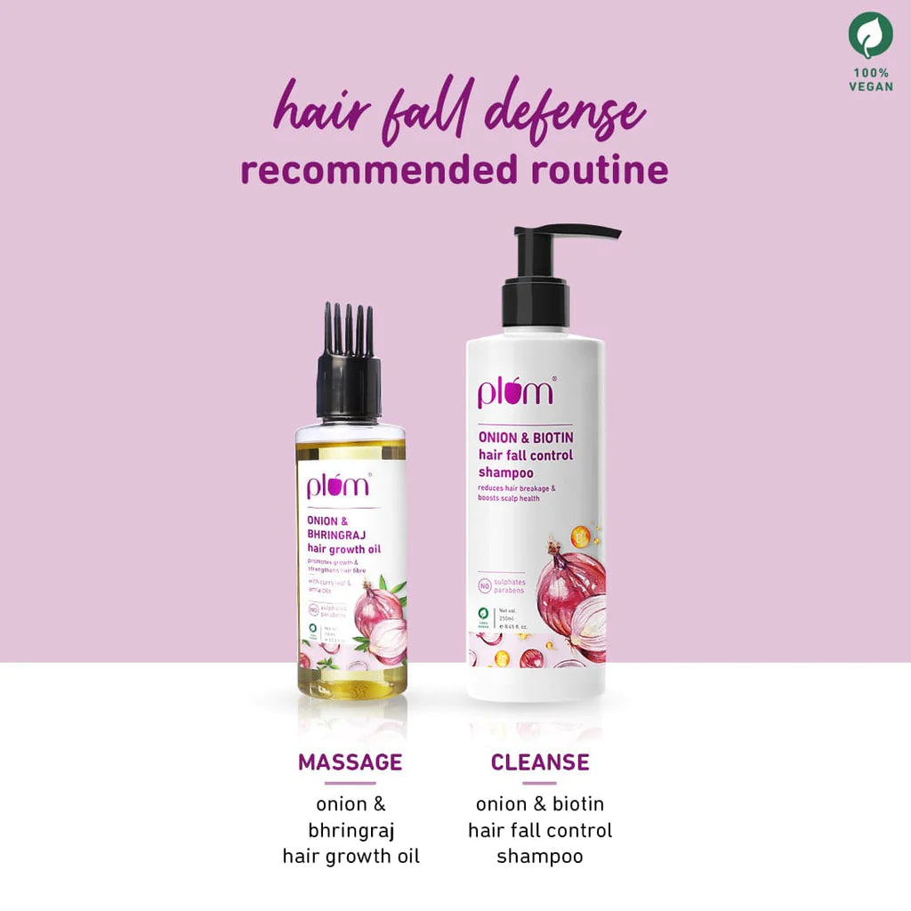 Onion & Bhringraj Hair Growth Oil  | With Curry Leaf and Amla Oils |  Promotes Growth, Strengthens Hair  | For All Hair Types | Silicone-Free  | Paraben-Free | 100% Vegan Available in: 100 ml