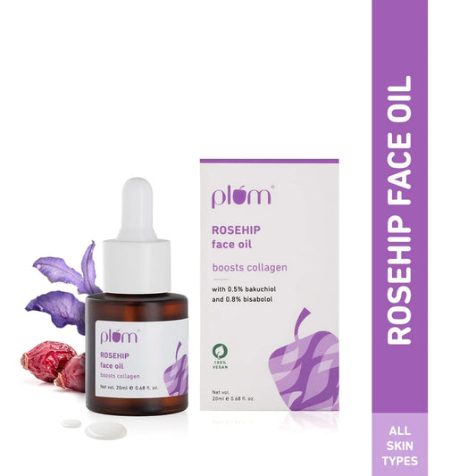 Rosehip Face Oil with Bakuchiol & Bisabol  |   Lightweight, Quick Absorbing & Non-Greasy  |  For All Skin Types   |  For All Seasons  |  Fragrance-Free  |   100% Vegan